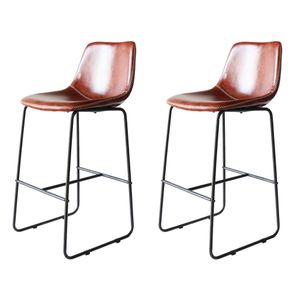 Kit 2 Banquetas Oxford Verner Fratini 100 cm -altura- Poliuretano -PU- Conhaque Base em Aco Preto Kit 2 Banquetas Oxford Verner Fratini 100 cm -altura- Poliuretano -PU- Conhaque Base em Aco Preto